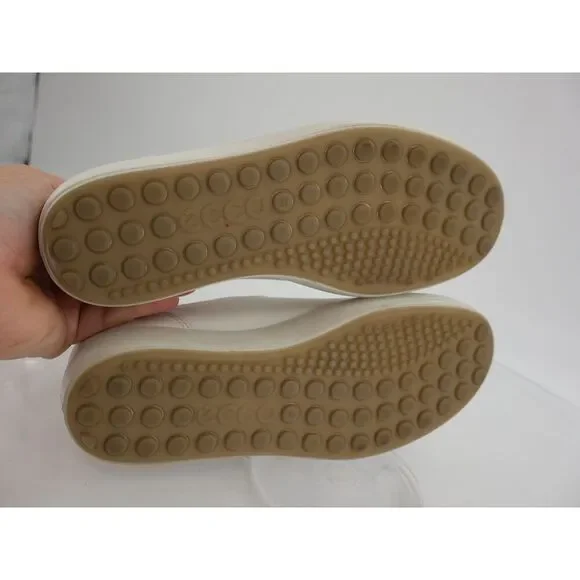 Ecco Women Soft 7 Sneaker Size 37 EU 6 6.5 US White Leather Lace Up Shoes Comfy - Picture 10 of 13